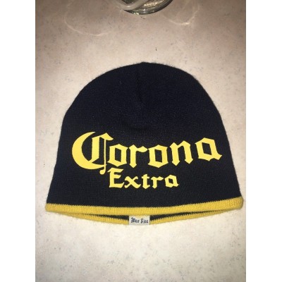 Corona Extra Beer Logo Navy Blue Knit Beanie Hat Yellow Logo & Trim  eb-24879893